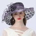 Hats Headwear Tulle Organza Bucket Hat Straw Hat Sun Hat Wedding Outdoor Melbourne Cup Fashion Vintage Style With Bowknot Flower Headpiece Headwear