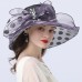 Hats Headwear Tulle Organza Bucket Hat Straw Hat Sun Hat Wedding Outdoor Melbourne Cup Fashion Vintage Style With Bowknot Flower Headpiece Headwear