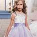 Kids Little Girls' Dress Lace Floral Princess Party Formal Evening Wedding Pageant Embroidery Bow White Purple Red Tulle Maxi Sleeveless Elegant Vintage Ball Gown Dresses Fit 4-13 Years