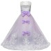 Kids Little Girls' Dress Lace Floral Princess Party Formal Evening Wedding Pageant Embroidery Bow White Purple Red Tulle Maxi Sleeveless Elegant Vintage Ball Gown Dresses Fit 4-13 Years