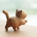 1pc Boxwood Carving Cat With Modern Childlike, Cute And Simple, Arrogant And Wealthy Little Cat Handle, Play With Animal Ornaments On The Go, Home Decor