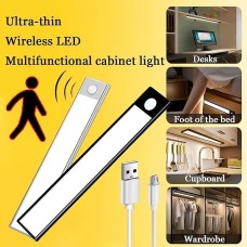 USB Rechargeable Magnetic Wall Motion Sensor Night Lamp Warodrobe Light Under Led Cabinet Lights Battery Powered Operated Night Lights for Bedroom Wardrobe Stairs