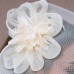 White Wedding Fascinator Tulle Beaded Organza Fascinators Hats Headwear Clip Vintage Elegant withFeathers Fur Flower 1 Piece Kentucky Derby Horse Race Tea Party Ladies Day Headpiece