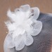 White Wedding Fascinator Tulle Beaded Organza Fascinators Hats Headwear Clip Vintage Elegant withFeathers Fur Flower 1 Piece Kentucky Derby Horse Race Tea Party Ladies Day Headpiece