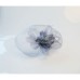 White Wedding Fascinator Tulle Beaded Organza Fascinators Hats Headwear Clip Vintage Elegant withFeathers Fur Flower 1 Piece Kentucky Derby Horse Race Tea Party Ladies Day Headpiece