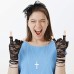 Halloween Hot Selling 80s Theme Ball Set Lace Bow Headband Gloves Cross Necklace Set