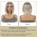 Short Straight Bob Wigs Brown To White Ombre Wig Shoulder Length Synthetic Hair Replacement Wigs For Women Christmas Party Wigs