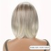 Short Straight Bob Wigs Brown To White Ombre Wig Shoulder Length Synthetic Hair Replacement Wigs For Women Christmas Party Wigs