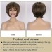 Short Straight Bob Wigs Brown To White Ombre Wig Shoulder Length Synthetic Hair Replacement Wigs For Women Christmas Party Wigs