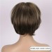 Short Straight Bob Wigs Brown To White Ombre Wig Shoulder Length Synthetic Hair Replacement Wigs For Women Christmas Party Wigs