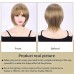 Short Straight Bob Wigs Brown To White Ombre Wig Shoulder Length Synthetic Hair Replacement Wigs For Women Christmas Party Wigs