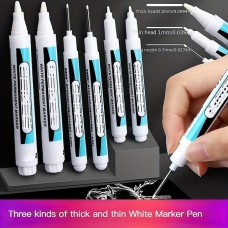 1/2Pcs White Permanent Paint Pen Set For Wood Rock Plastic Leather Glass Stone Metal Canvas Ceramic Deep Hole Marker 0.7mm