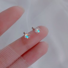 Women's Stud Earrings Fine Jewelry Classic Precious Stylish Simple Silver Earrings Jewelry Silver For Gift Festival 1 Pair