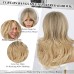 Golden Blonde Wig Strawberry Blonde Wig with Bangs Long Haired Wig for Women Curtain Bangs Synthetic Layered Wig Long Wavy Medium Brown Wig Light Ombre Real Hair Wig for Daily Party Use