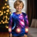 Boys 3D Graphic Galaxy Space T shirt Tee Long Sleeve 3D Print Summer Spring Fall Sports Fashion Streetwear Polyester Kids 3-12 Years Outdoor Casual Daily Regular Fit