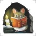 1pc 3D Effect Mouse Hole Sticker,Cartoon Mouse Reading Wall Sticker Kids Room Home Decoration Mural Living Room Bedroom Wallpaper Removable Funny Rats Stickers