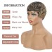 Short Pixie Cut Wig Human Hair for Black Women Remy Human Hair Wig Cute Cheap Wig for Party Black mix Blonde