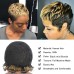 Short Pixie Cut Wig Human Hair for Black Women Remy Human Hair Wig Cute Cheap Wig for Party Black mix Blonde