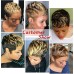 Short Pixie Cut Wig Human Hair for Black Women Remy Human Hair Wig Cute Cheap Wig for Party Black mix Blonde