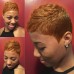 Short Pixie Cut Wig Human Hair for Black Women Remy Human Hair Wig Cute Cheap Wig for Party Black mix Blonde