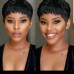 Short Pixie Cut Wig Human Hair for Black Women Remy Human Hair Wig Cute Cheap Wig for Party Black mix Blonde