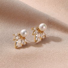 Women's Clear White Fine Jewelry Classic Drop Cute Stylish Earrings Jewelry Silver / Gold For Wedding Party 1 Pair