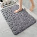 Cobblestone Embossed Bathroom Bath Mat, Memory Foam Pad, Washable Bath Rugs, Rapid Water Absorbent, Non-Slip, Washable, Thick, Soft And Comfortable Carpet For Shower Room