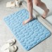 Cobblestone Embossed Bathroom Bath Mat, Memory Foam Pad, Washable Bath Rugs, Rapid Water Absorbent, Non-Slip, Washable, Thick, Soft And Comfortable Carpet For Shower Room