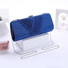 Women's Evening Bag Polyester Wedding Party Glitter Chain Solid Color Glitter Shine Silver Champagne Red