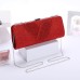 Women's Evening Bag Polyester Wedding Party Glitter Chain Solid Color Glitter Shine Silver Champagne Red