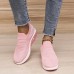 Women's Sneakers Slip-Ons Plus Size Comfort Shoes Outdoor Daily Solid Color Summer Wedge Heel Round Toe Sporty Casual Running Tissage Volant Loafer Black Pink Blue