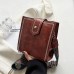 Women's Crossbody Bag Shoulder Bag Bucket Bag PU Leather Outdoor Daily Holiday Buckle Zipper Large Capacity Waterproof Lightweight Solid Color Folk claret Black Brown