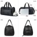 Men's Women's Tote Crossbody Bag Duffle Bag Boston Bag Hiking Daypacks PU Leather Outdoor Travel Zipper Large Capacity Waterproof Durable Solid Color Black