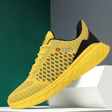 Men's Sneakers Flyknit Shoes Running Walking Sporty Casual Outdoor Daily Knit Tissage Volant Breathable Height Increasing Lace-up Black Yellow Blue Spring Fall