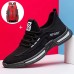 Men's Sneakers Flyknit Shoes Running Walking Sporty Casual Outdoor Daily Mesh Breathable Comfortable Slip Resistant Lace-up White Red and Backpack