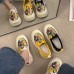 Women's Sneakers Platform Sneakers Daily Cartoon Color Block Flat Heel Round Toe Casual Canvas Loafer Black Yellow Beige