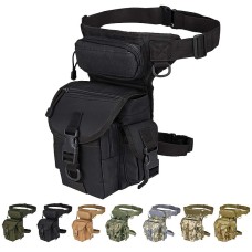 multi-purpose tactical drop leg bag tool fanny thigh pack leg rig military motorcycle camera versipack utility pouch, black/coyote tan/army green available (cp camouflage)