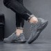 Men's Sneakers Running Walking Casual Athletic PU Shock Absorbing Lace-up Black White Gray Fall