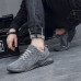 Men's Sneakers Running Walking Casual Athletic PU Shock Absorbing Lace-up Black White Gray Fall