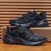 Men's Sneakers Running Walking Casual Athletic PU Shock Absorbing Lace-up Black White Gray Fall