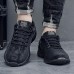 Men's Sneakers Running Walking Casual Athletic PU Shock Absorbing Lace-up Black White Gray Fall