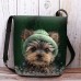 Women's Crossbody Bag Shoulder Bag Fluffy Bag Polyester Shopping Daily Holiday Print Large Capacity Lightweight Durable Dog Wine Blue Green