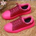 Women's Sneakers Flats Pink Shoes Plus Size Fantasy Shoes Party Daily Solid Color Lace-up Flat Heel Round Toe Fashion Casual PU Silver Black Pink