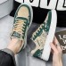 Men's Sneakers Sporty Look Classic Sneakers Walking Casual Daily PU Cloth Waterproof Breathable Lace-up Blue Green Color Block Summer Spring