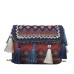 Women's Crossbody Bag Straw Daily Tassel Large Capacity Folk Blue Orange Green