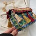 Women's Crossbody Bag Straw Daily Tassel Large Capacity Folk Blue Orange Green