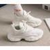 Women's Sneakers White Shoes Dad Shoes Outdoor Daily Summer Lace-up Flat Heel Round Toe Sporty Casual Walking PU Lace-up Black White