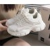 Women's Sneakers White Shoes Dad Shoes Outdoor Daily Summer Lace-up Flat Heel Round Toe Sporty Casual Walking PU Lace-up Black White