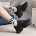 Women's Sneakers White Shoes Dad Shoes Outdoor Daily Summer Lace-up Flat Heel Round Toe Sporty Casual Walking PU Lace-up Black White