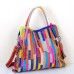 Women's Crossbody Bag Shoulder Bag Hobo Bag Cowhide Daily Holiday Tassel Zipper Color Block Flower Rainbow